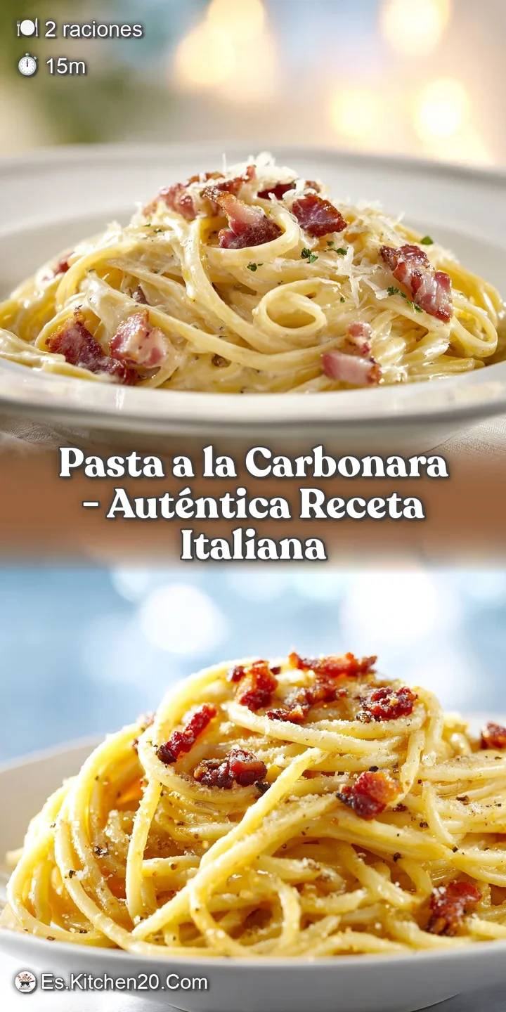 Close-up of glossy spaghetti strands glistening with a creamy sauce, studded with crispy pork.