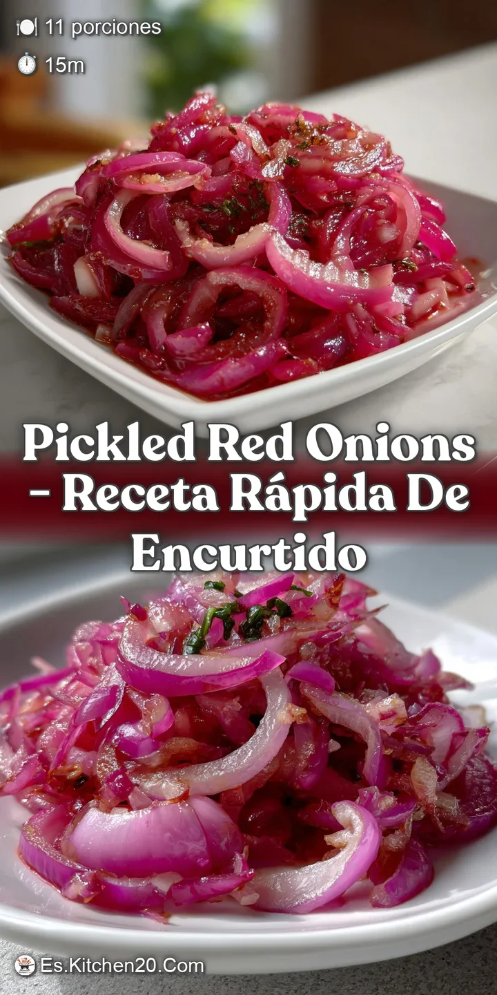 Pickled Red Onions - Receta R&aacute;pida de Encurtido
