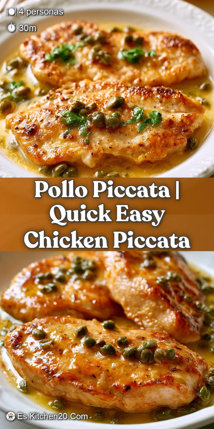 Primer plano de pollo dorado con textura crujiente, salsa de lim&oacute;n sedosa y alcaparras brillantes muy apetitosas.