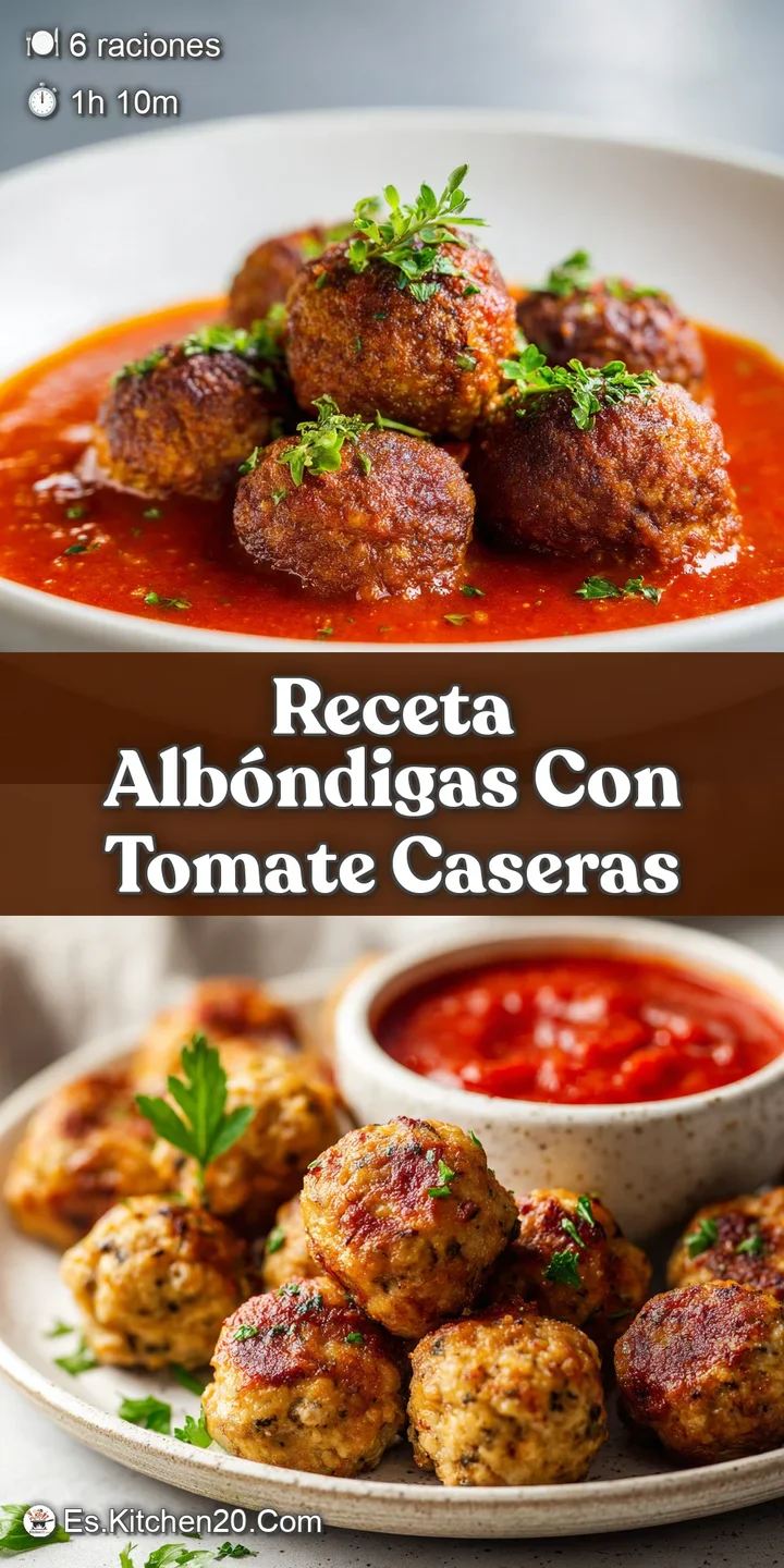 Close-up showcasing juicy, browned meatballs simmered in a thick, vibrant red tomato sauce, hinting at savory, comforting ...