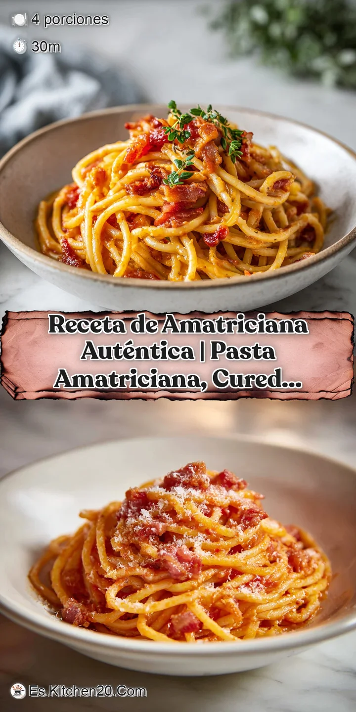 Close-up of tender bucatini pasta bathed in a deep crimson tomato sauce, glistening with rendered guanciale fat.