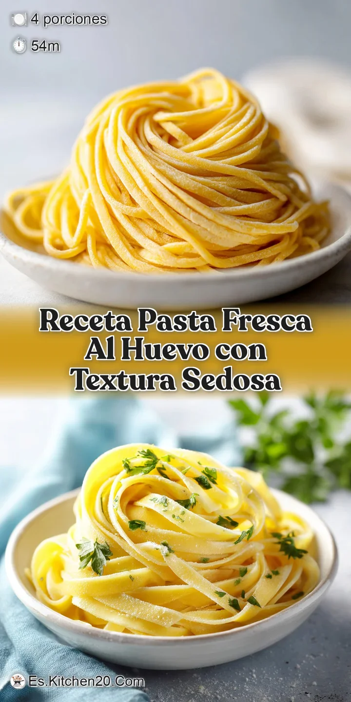 Close-up of freshly made egg pasta: smooth, delicate strands with a subtle sheen, promising a delectable, satisfying dish.