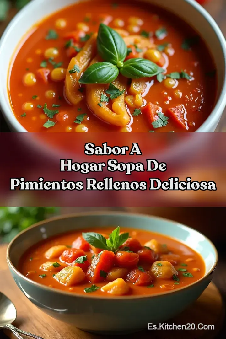 Sabor a Hogar Sopa de Pimientos Rellenos Deliciosa