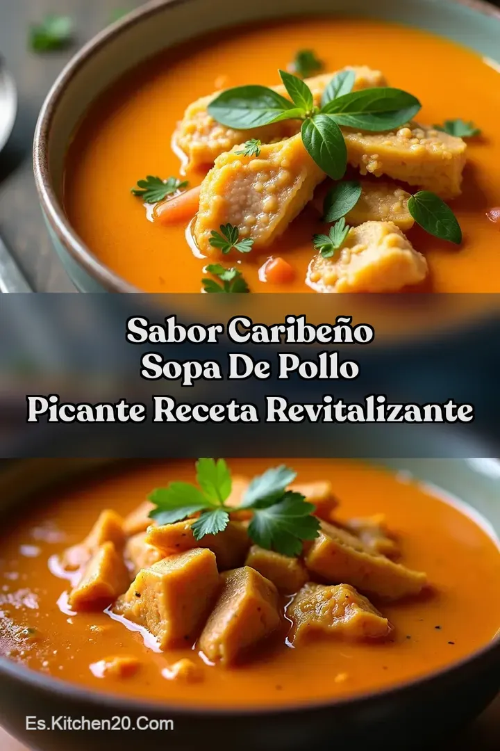 Sabor Caribe&ntilde;o Sopa de Pollo Picante Receta Revitalizante