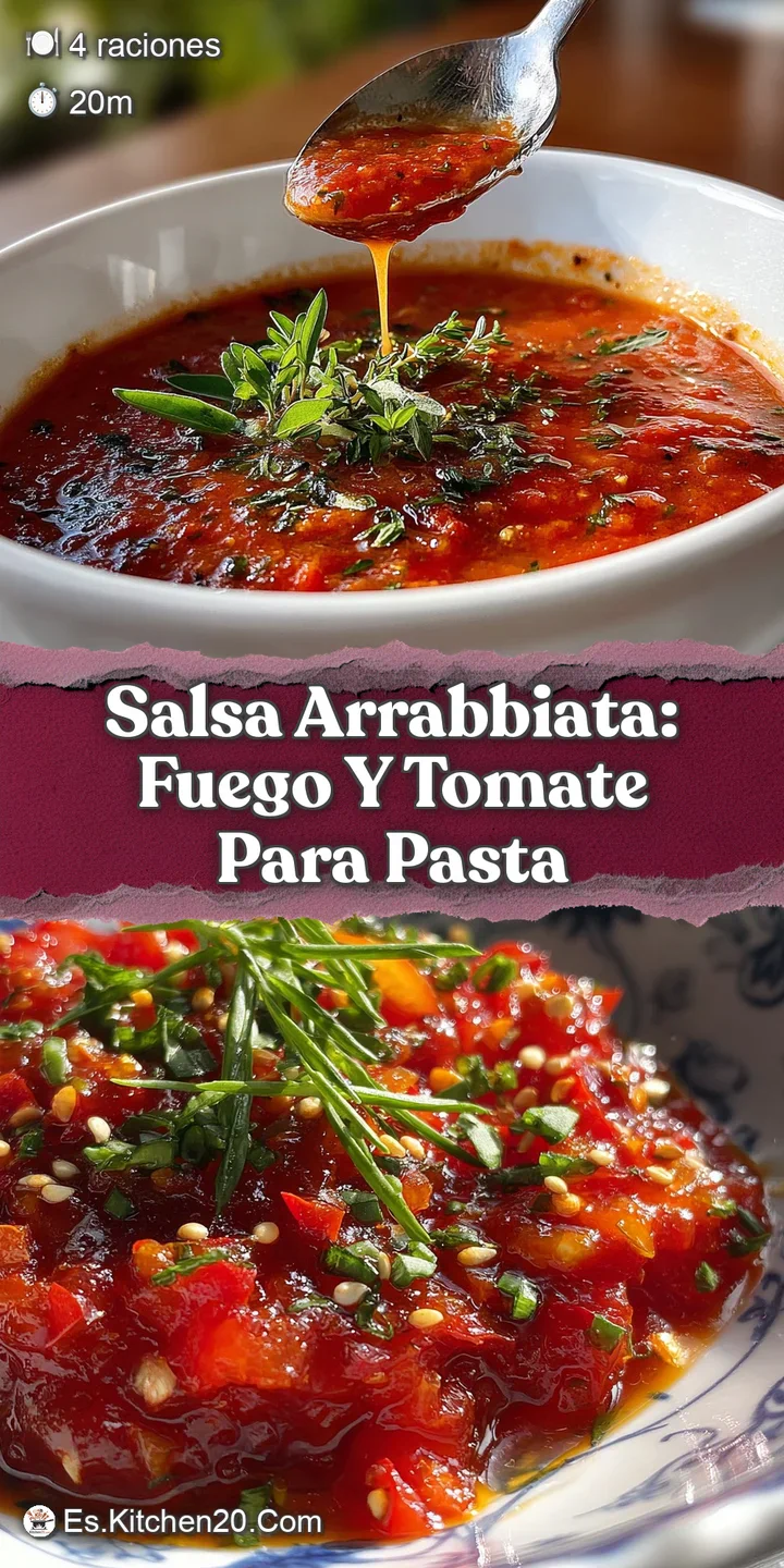 Close-up of simmering Arrabbiata; bright red tomatoes, visible chili flakes, and fragrant steam showcase its simple, spicy...