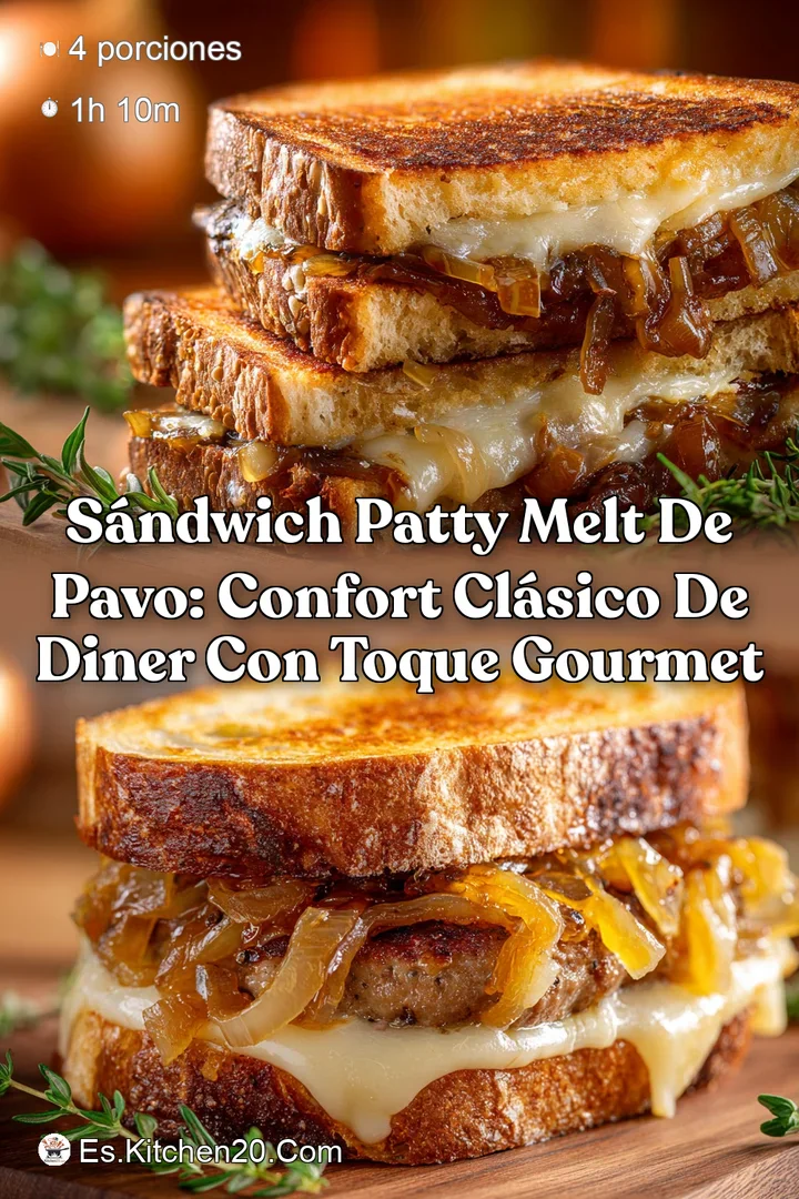 S&aacute;ndwich Patty Melt de Pavo: Confort Cl&aacute;sico de Diner con Toque Gourmet