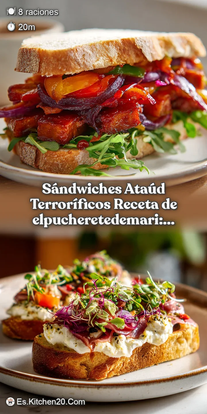 Close-up reveals layers of savory fillings inside coffin-shaped sandwich; crisp bread contrasting with creamy center.