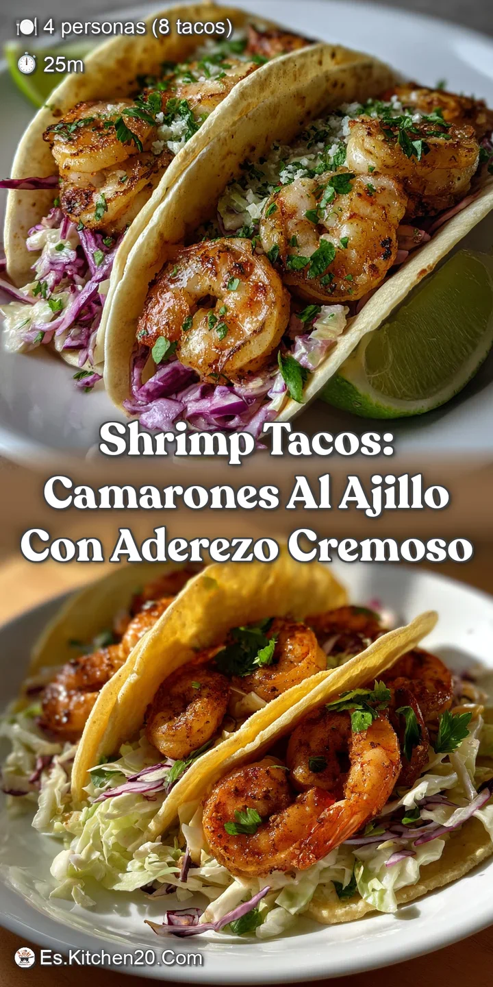 Shrimp Tacos: Camarones al Ajillo con Aderezo Cremoso
