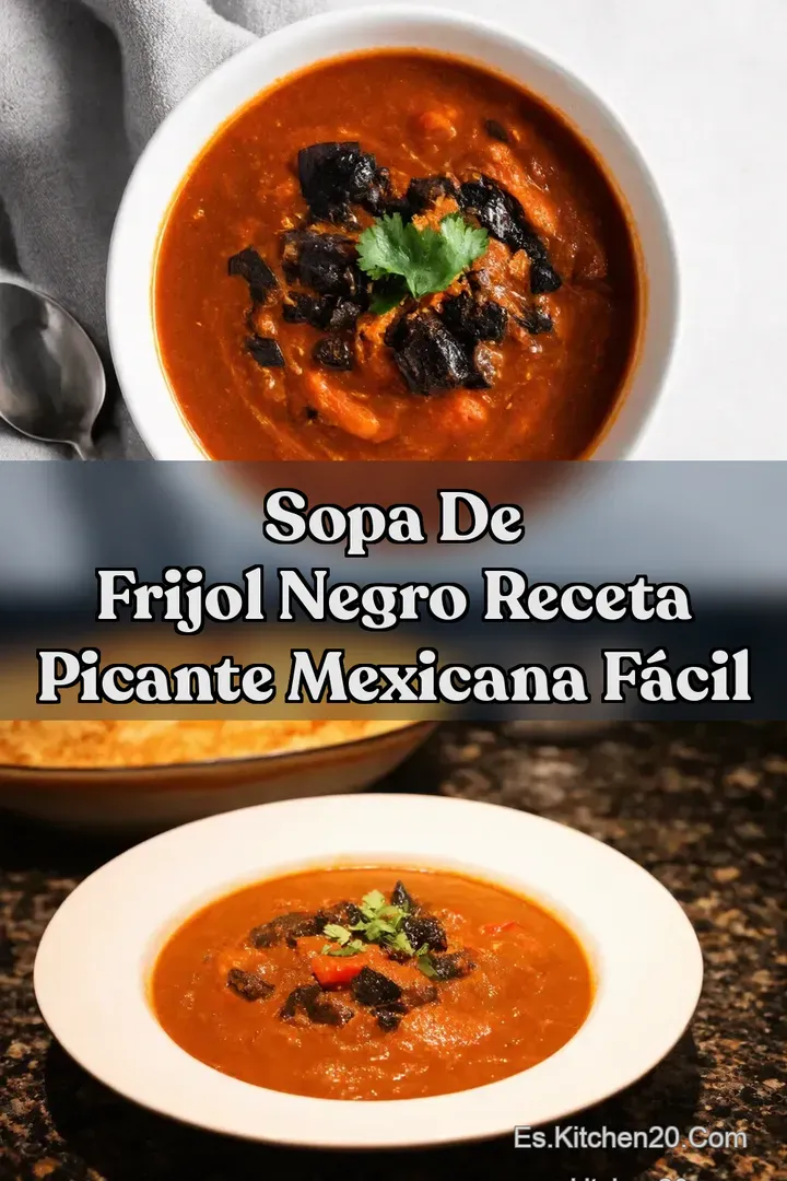 Sopa de Frijol Negro Receta Picante Mexicana F&Aacute;CIL