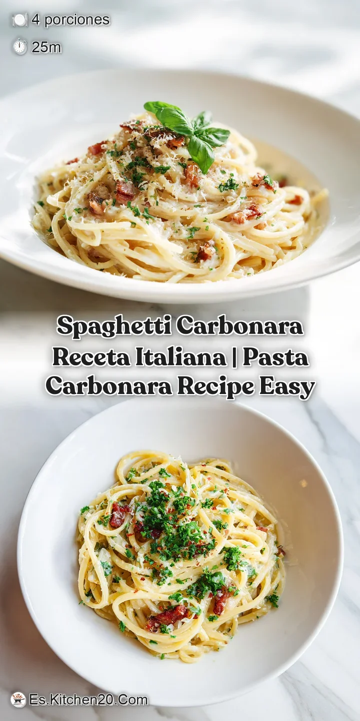 Close-up of perfectly al dente spaghetti with rich, emulsified sauce, punctuated by golden crispy pancetta bits.