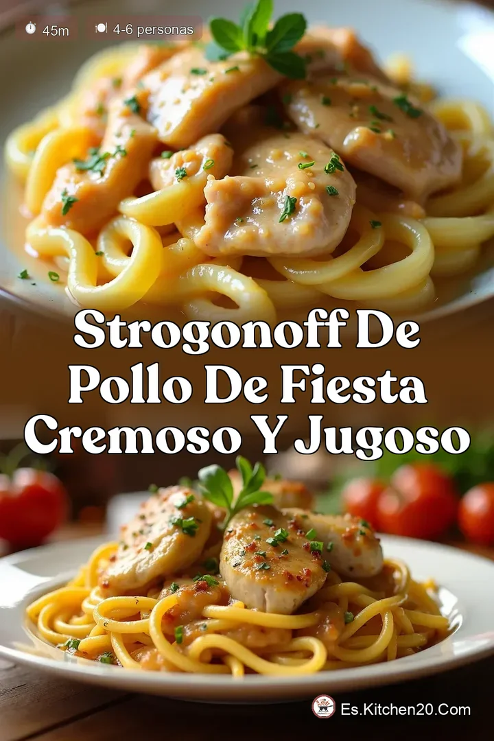 Strogonoff de Pollo De Fiesta Cremoso y Jugoso