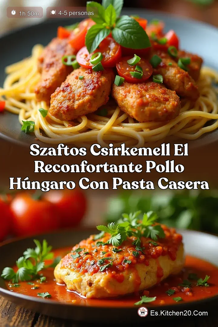 Szaftos Csirkemell El Reconfortante Pollo H&uacute;ngaro con Pasta Casera