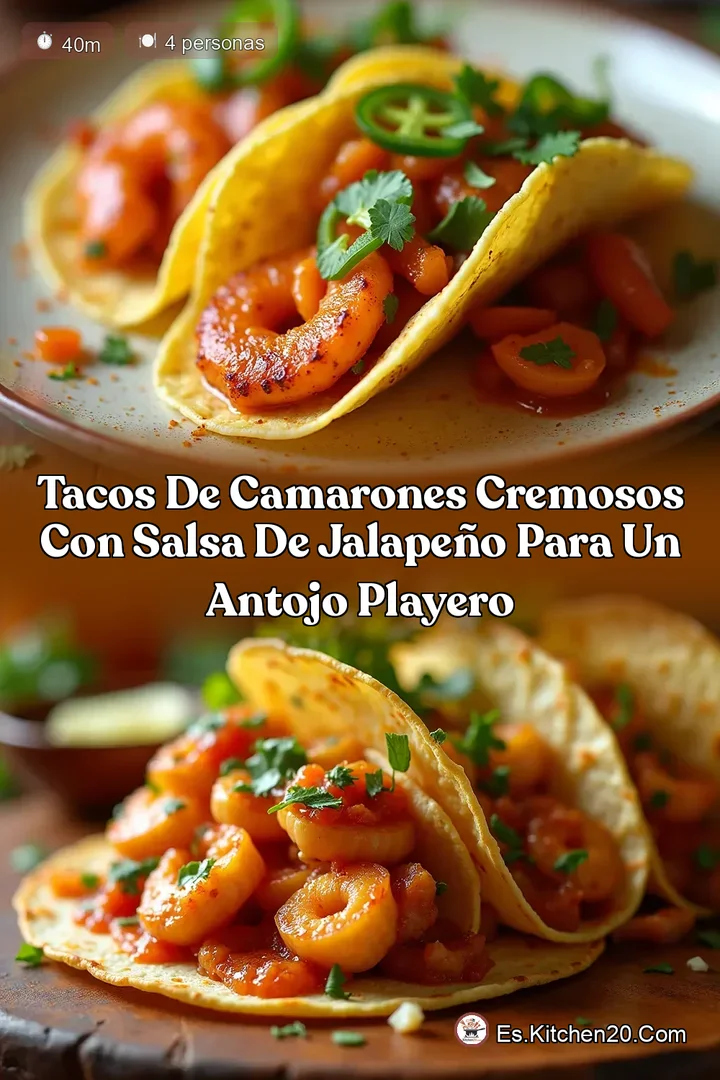 Tacos de Camarones Cremosos con Salsa de Jalape&ntilde;o para un Antojo Playero