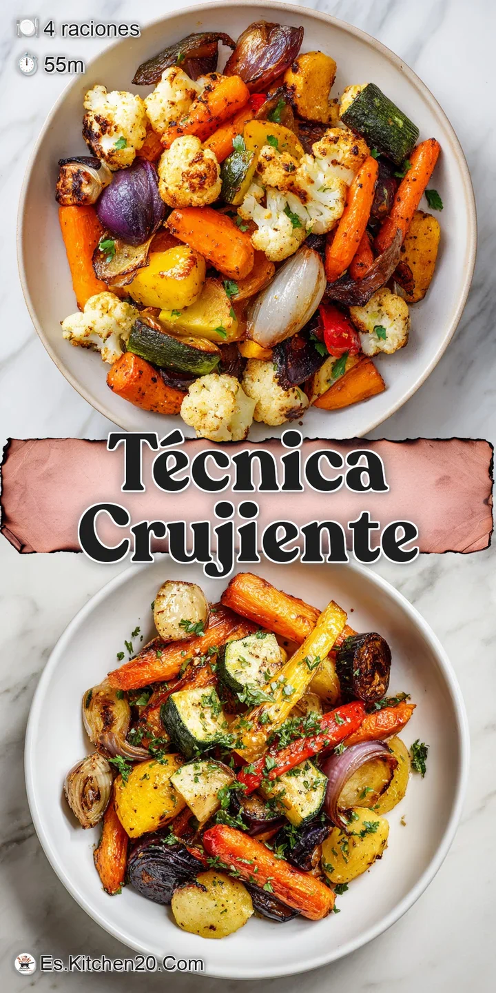 Close-up reveals the charred edges of perfectly roasted bell peppers and zucchini, their vibrant colors promising a delici...