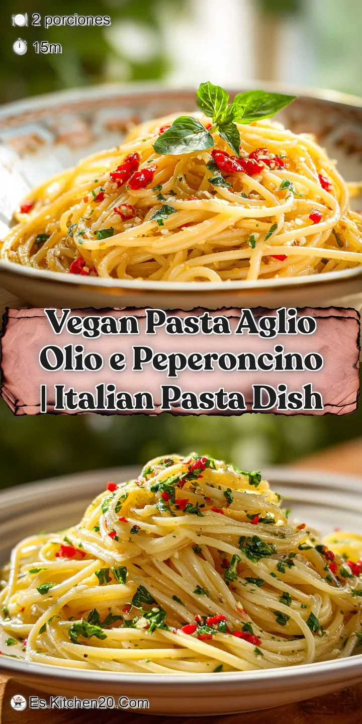 Close-up of tender pasta coated in golden olive oil, studded with fiery red pepper flakes and bright green parsley.