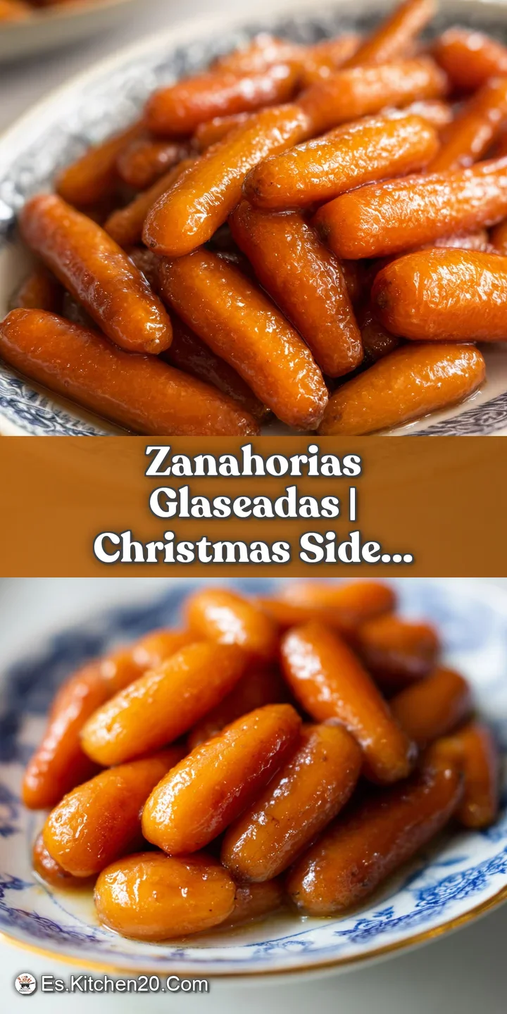 Primer plano de zanahorias caramelizadas, resaltando su textura jugosa y el brillo del glaseado dorado y caliente.