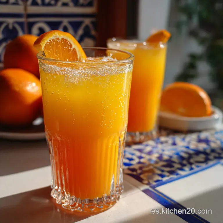 Elegant Agua de Valencia cocktail presented in a stemmed glass with a bright orange twist; chilled and inviting with conde...