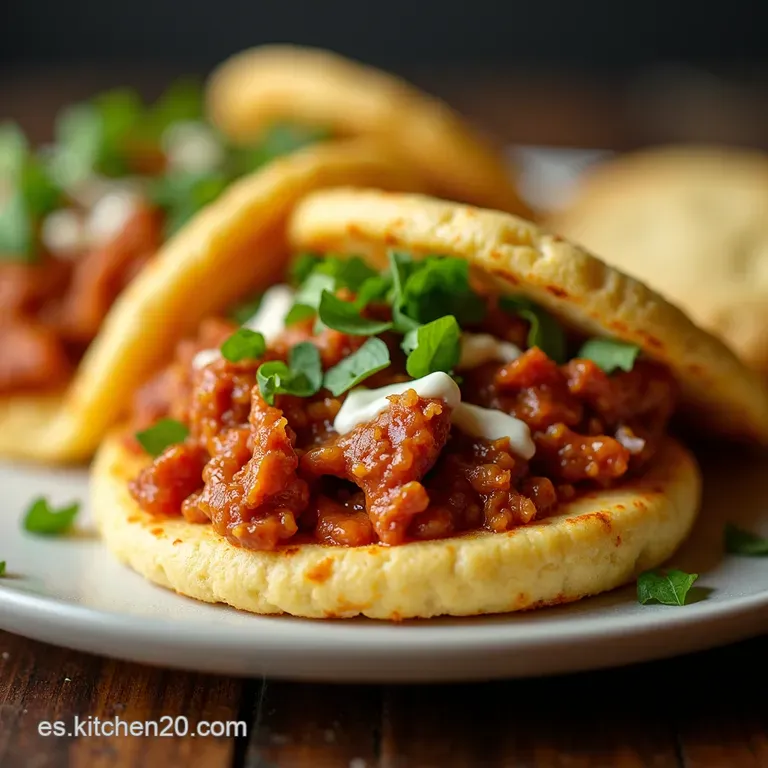 Arepas de Ma&iacute;z Puras Rellenas de Cochinita Pibil Light al Horno