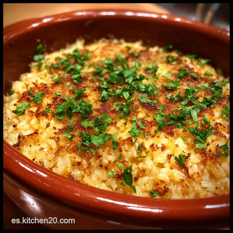 Generous spoonful of golden, baked rice reveals tender pork & sweet tomato. Cilantro sprig adds freshness to this Spanish ...