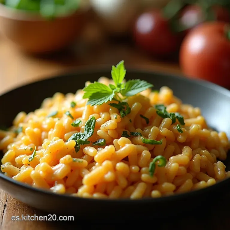 Arroz Meloso Souvenir De Lyon Cremoso Con Cebolla Francesa Y Queso Gruy&egrave;re presentation