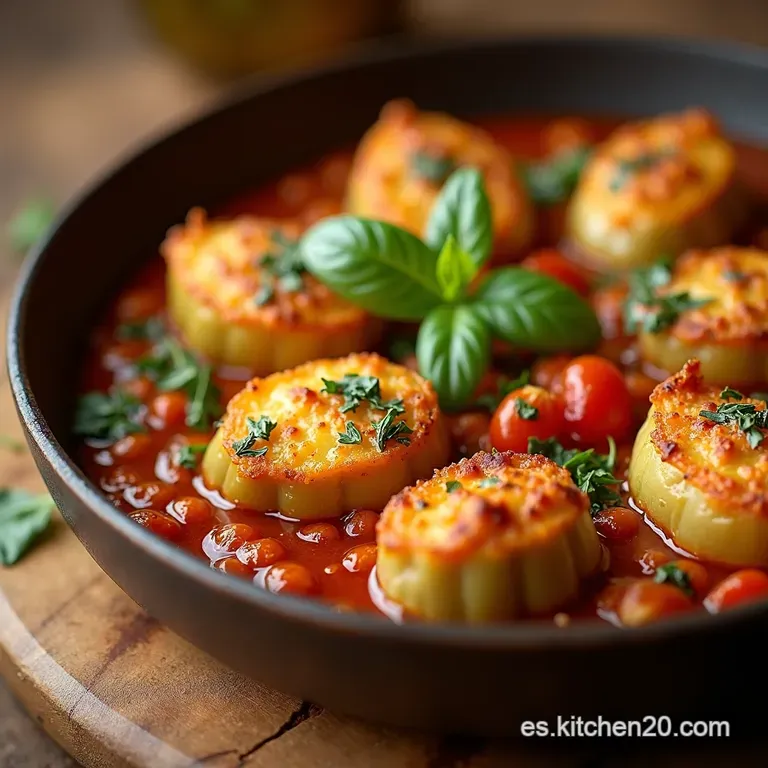 Berenjenas Rellenas Cl&aacute;sicas De Carne Y Sofrito presentation