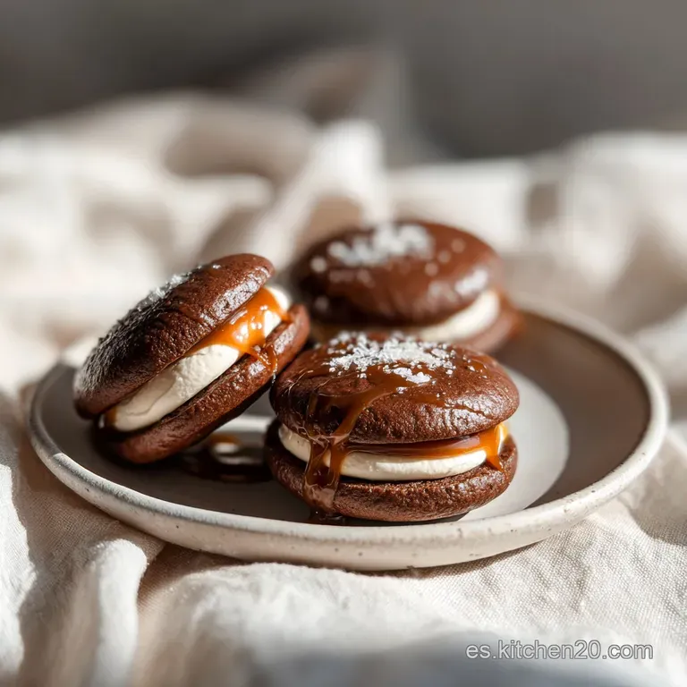 A slice of bizcocho de caramelo salado, artfully arranged with a dollop of cream and fresh mint leaves.