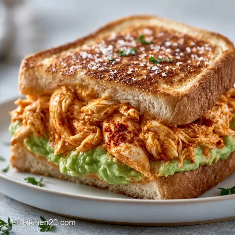 Bocadillo de Pollo Desmechado con Aguacate