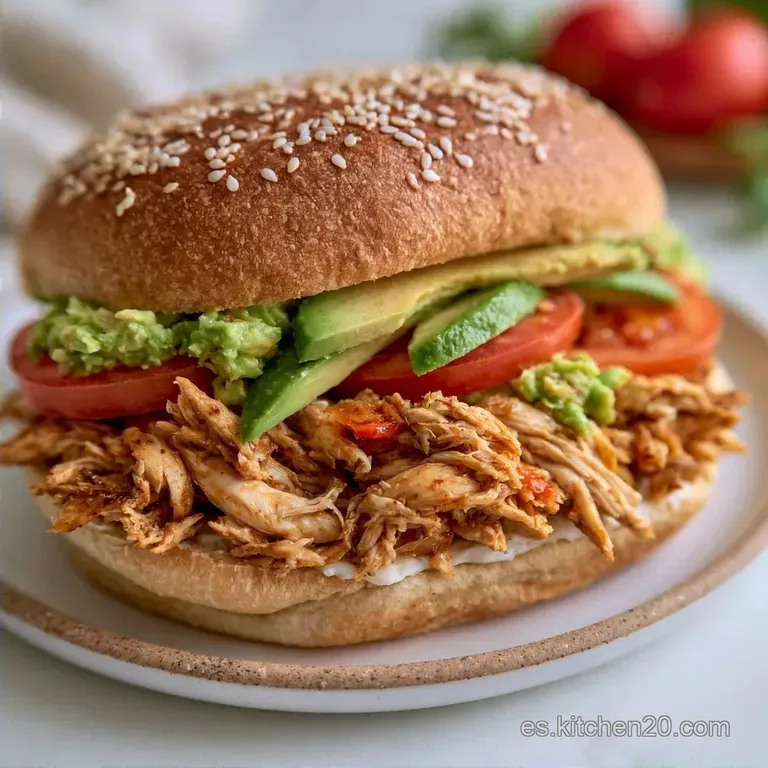 Bocadillo De Pollo Y Aguacate en 20 Minutos