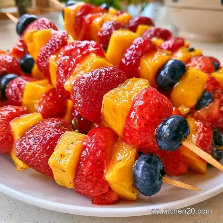 Brochetas De Frutas Arcoíris: Opción Saludable
