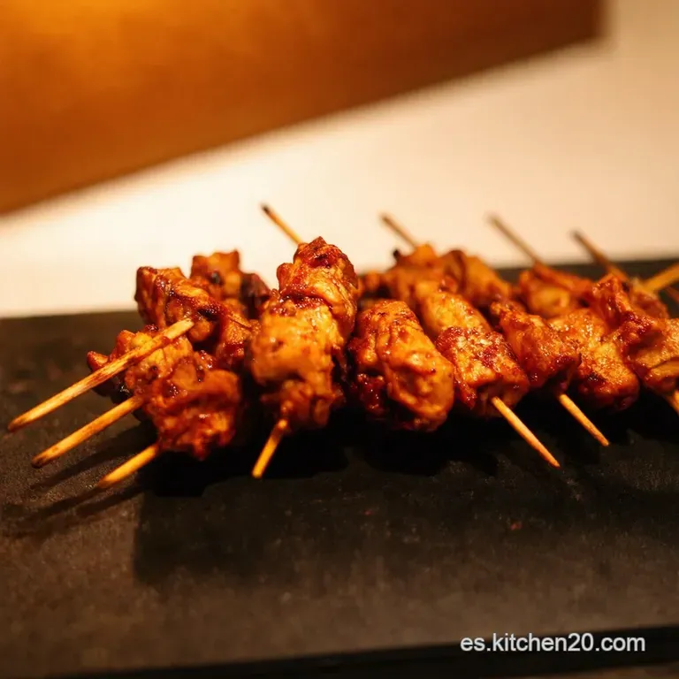 Brochetas De Pollo Satay Tailand&eacute;s presentation