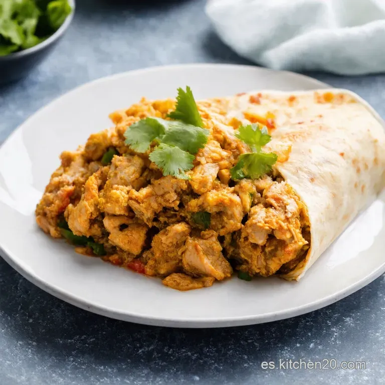 Burrito de Pollo a la Mexicana Receta F&aacute;cil