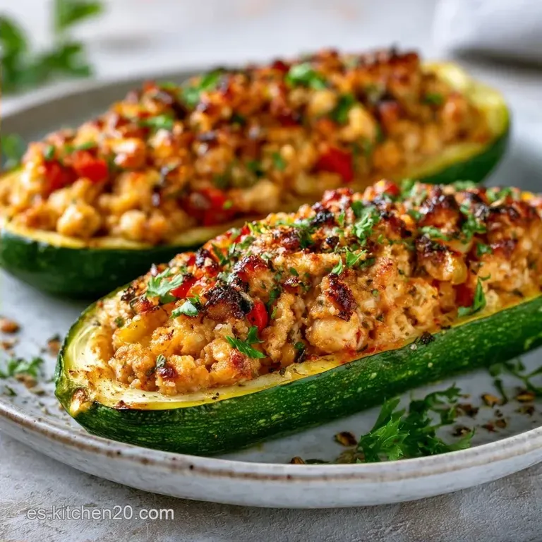 Calabacines Rellenos de Pollo Saludables al Horno