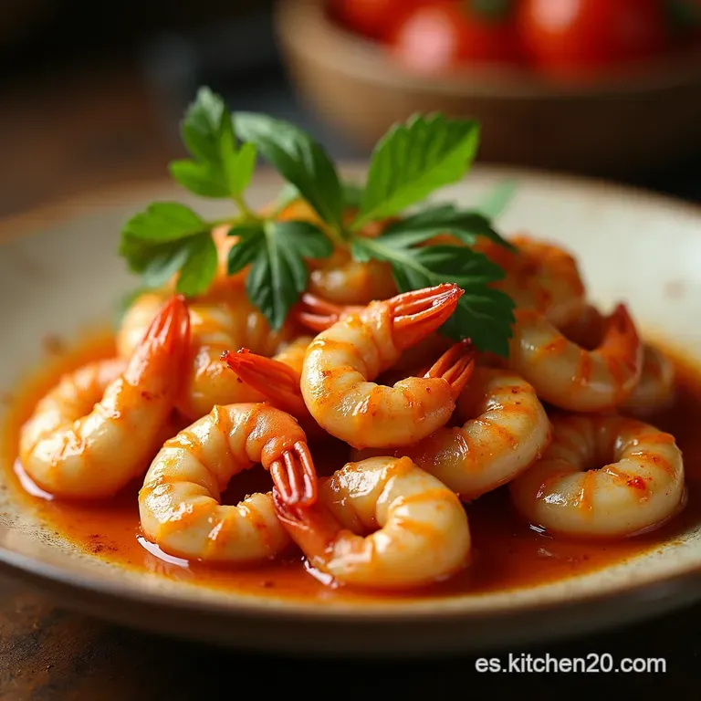 Calamares Y Camarones En Salsa Padang Cremosa presentation