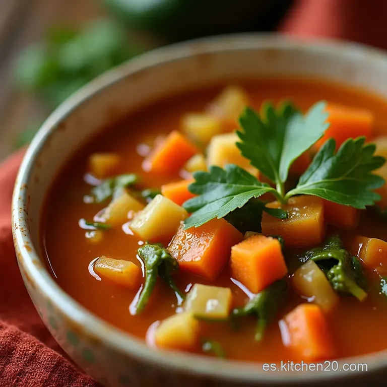 Caldo De Verduras a La Mexicana presentation
