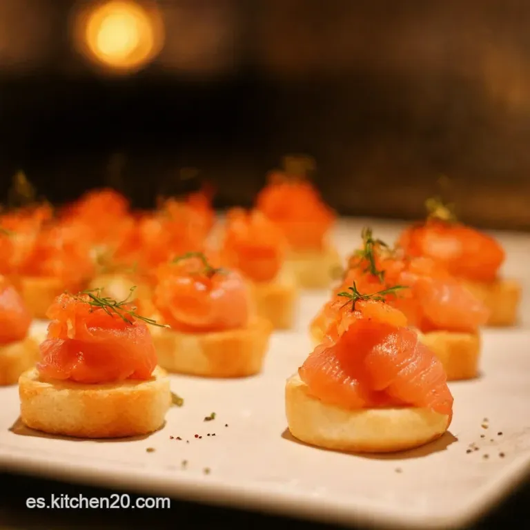 Canap&eacute;s Festivos De Salm&oacute;n Y Langostinos presentation