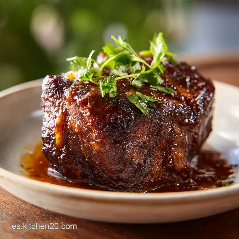 Braised meat simmering in deep brown gravy, carefully plated with creamy mashed potatoes and bright green peas. A comforti...