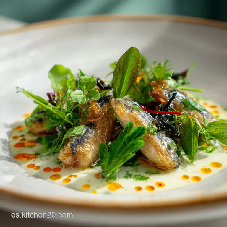 Plated fried fish glistening with a rich, dark-red adobo sauce, alongside crisp lettuce and lemon wedge, hinting at a tang...