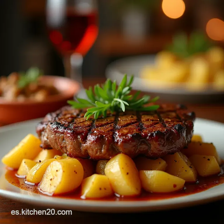 Churrasco a La Sart&eacute;n El Secreto Del Jugo Perfecto Con Papas Doradas Como De Abuela presentation