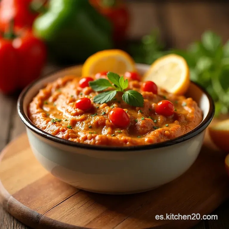 Dip De Cordero Con Pimientos Asados a La Andaluza presentation