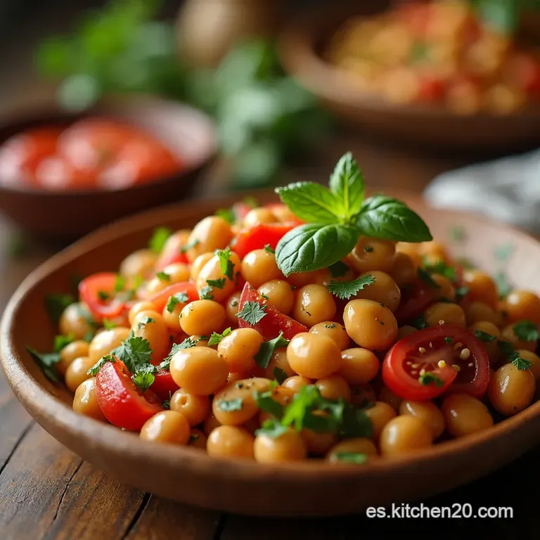 Ensalada De Tres Frijoles a La Vinagreta presentation