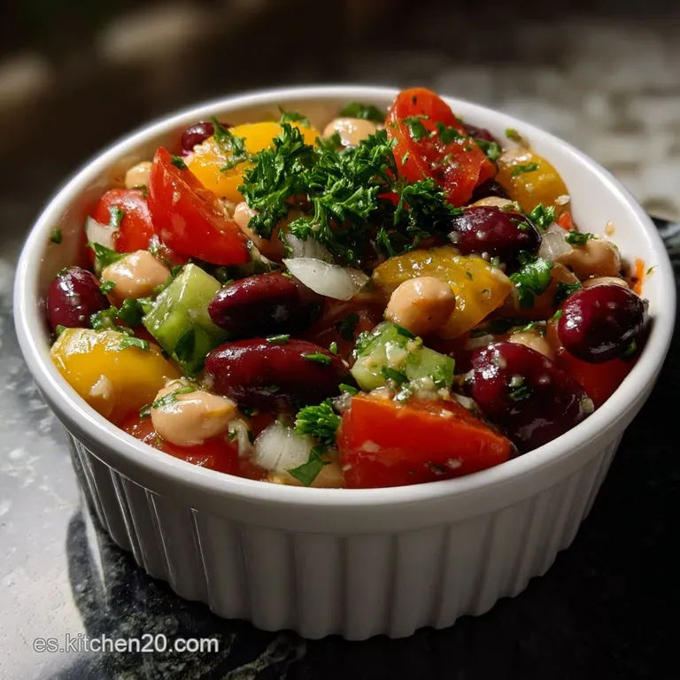 Three Bean Salad Cl&aacute;sica: Aderezo Incre&iacute;ble