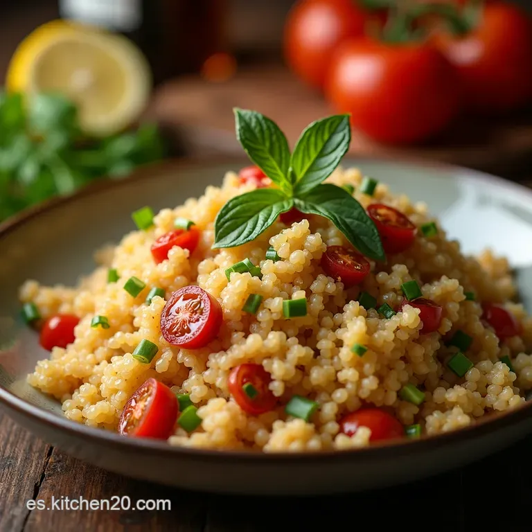 Ensalada Mediterr&aacute;nea De Quinoa Con Pollo presentation