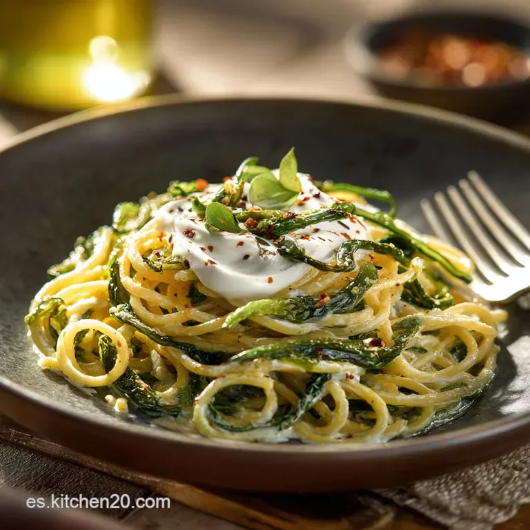 Espagueti Con Salsa Cremosa De Poblano: El Secreto Ahumado Para Tu Pasta presentation