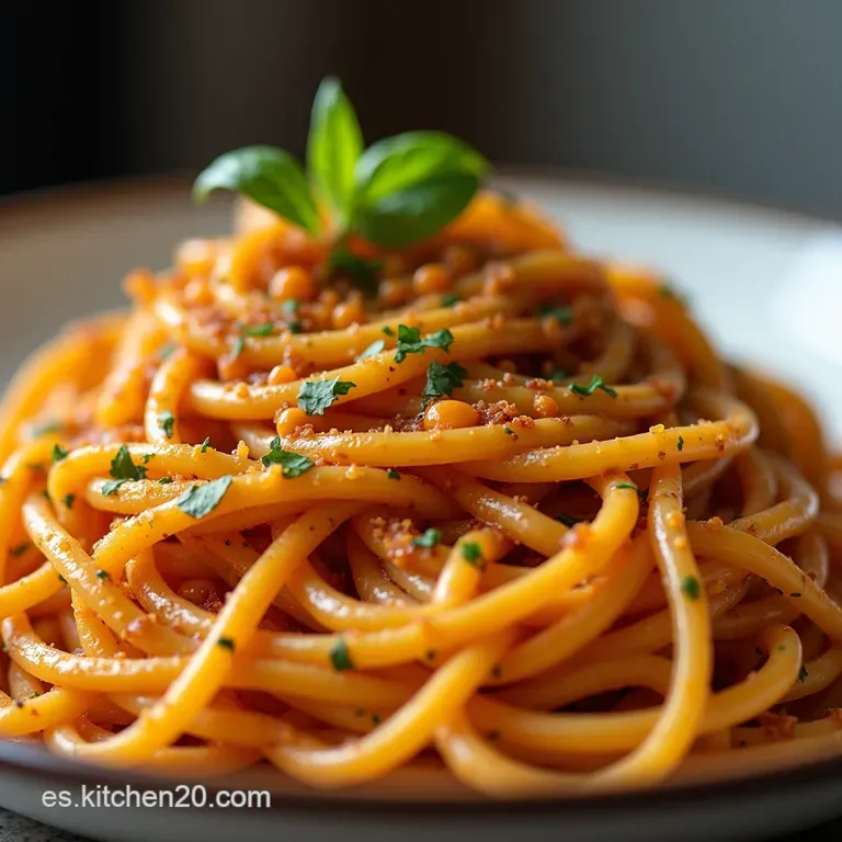 Fideos Ardientes del Sol Espaguetis Picantes con Chile Chipotle y Lim&oacute;n