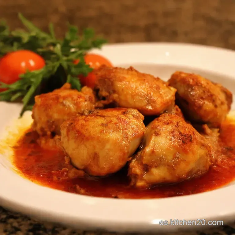 Muslos De Pollo Al Horno Con Patatas Cherry Y Un Toque Espa&ntilde;ol Sabor De La Abuela presentation