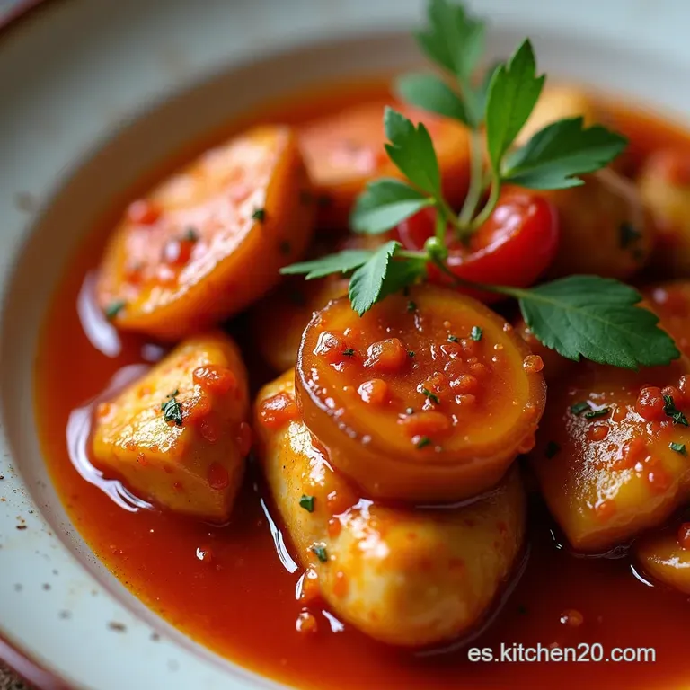 Pollo de Corral en Salsa Roja Muslos Jugosos con Pimientos Asados y el Alma del Piment&oacute;n