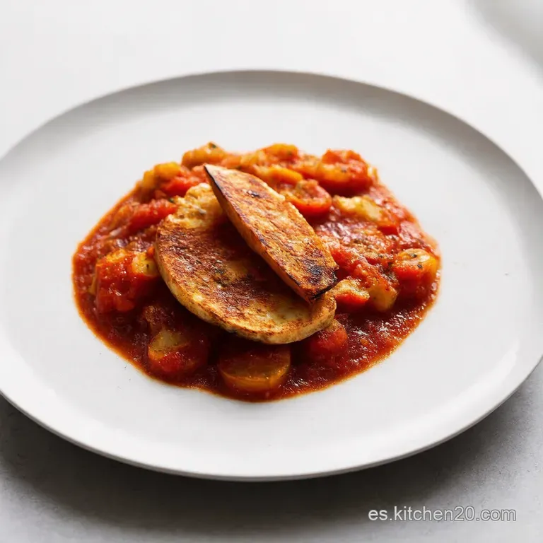 Paleta Asada Con Salsa De Cebolla Y Piquillos presentation