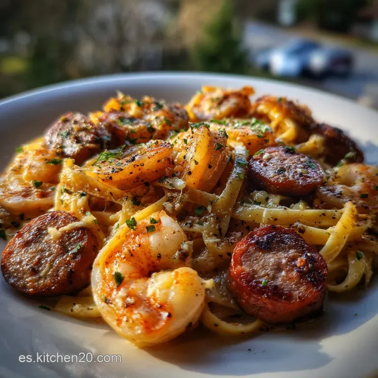 Receta de Cajun Pasta: Cremosa Picante y con Triple Prote&iacute;na