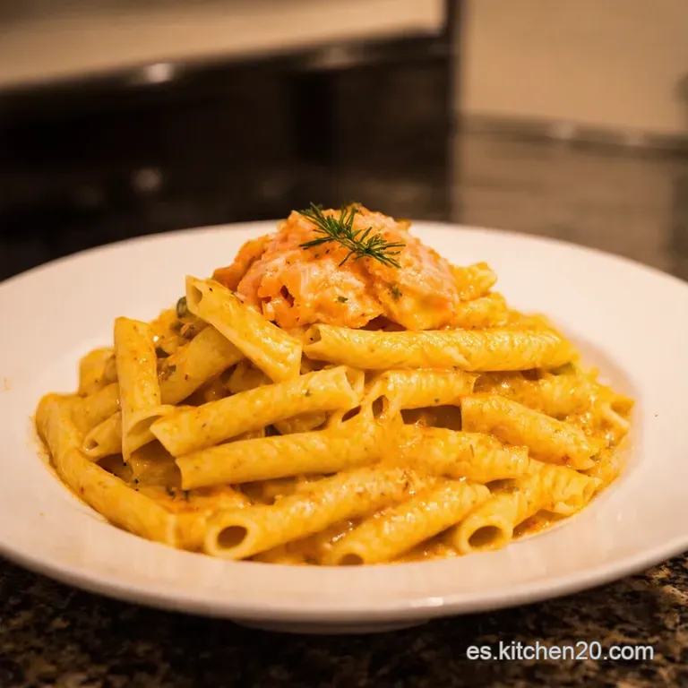 Pasta Con Salm&oacute;n Cremosa Lista En Un Abrir Y Cerrar De Ojos presentation