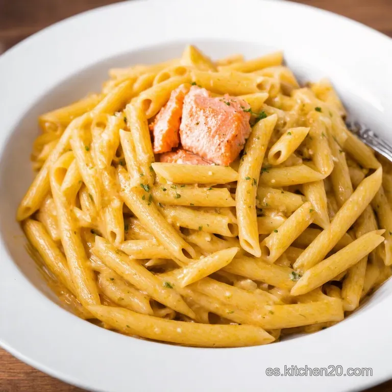 Pasta con Salm&oacute;n Cremosa Lista en un abrir y cerrar de ojos